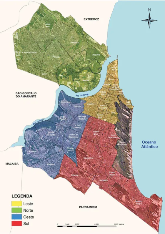 Figura 2.1. Mapa da cidade de Natal/RN  – divisão administrativa. Fonte: SEMURB (2007) 