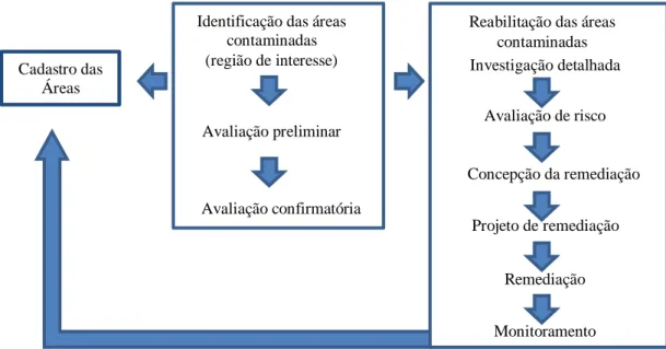 Figura  2.5.  Sistematização  dos  procedimentos  para  identificação  e  cadastramento  de  áreas  contaminadas