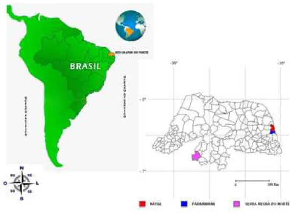 Fig. 1.6. Localização dos municípios das Unidades de Conservação (Modificado de: IBGE; LITORAL DE SC) 