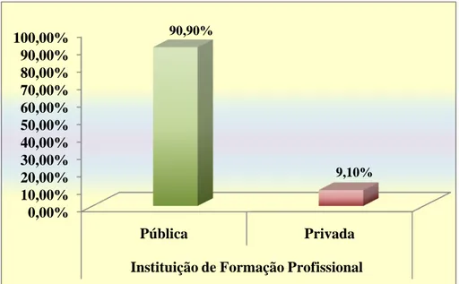 Gráfico  01  -  Distribuição  dos  enfermeiros  segundo  a  procedência  da  instituição  de  formação profissional