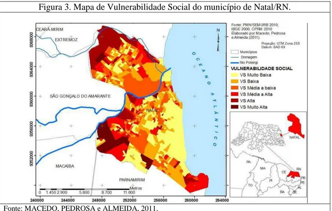 Figura 3. Mapa de Vulnerabilidade Social do município de Natal/RN. 