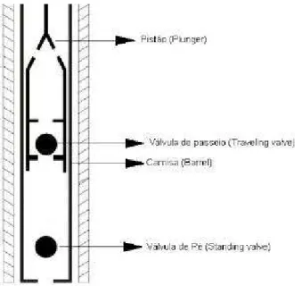 Figura 3.3 Partes da bomba de fundo. 