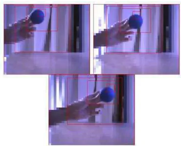 Figura 3.1: Rastreamento de uma bola usando uma fóvea em movimento Fonte [Gomes 2008] 