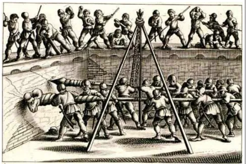 Figura 2.2: O Aríete em Combate [Cellarius 1645].