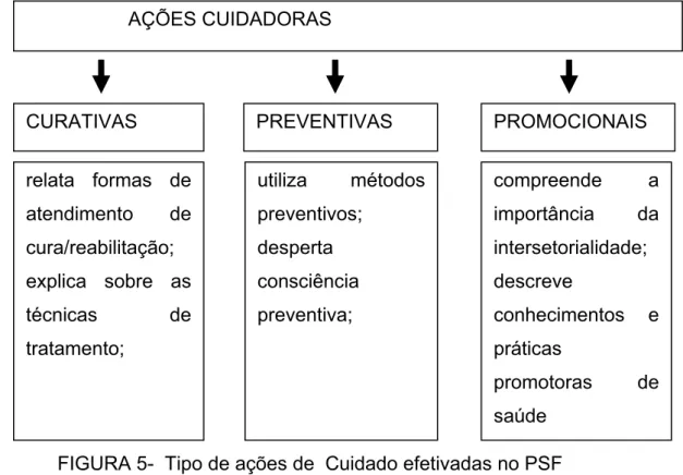 FIGURA 5-  Tipo de ações de  Cuidado efetivadas no PSF 