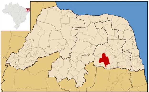 Figura 05- Localização geográfica do município de Santa Cruz.  3.5) Variáveis