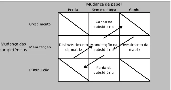 Figura 8. A Evolução do papel das subsidiárias 