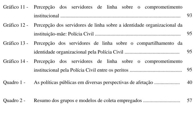 Gráfico 11 -  Percepção  dos  servidores de linha sobre o comprometimento  institucional .............................................................................................