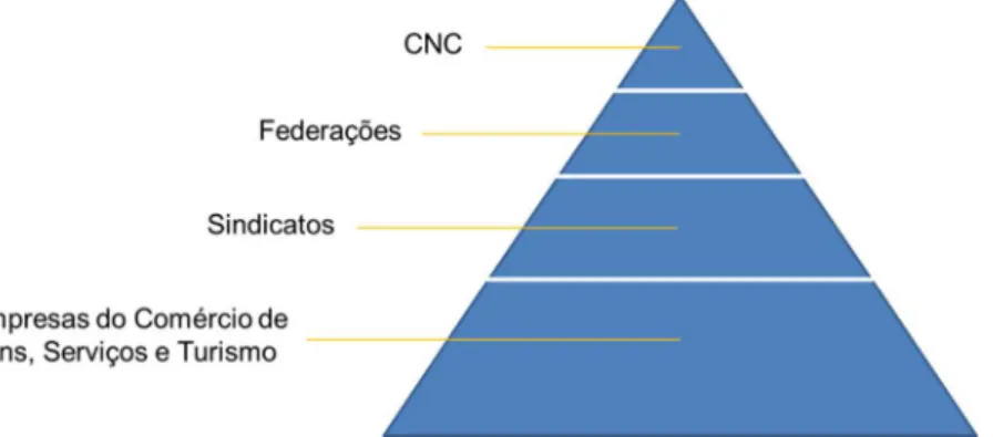 Figura 1: Pirâmide Sindical - Fonte: Sistema CNC-SESC-SENAC, 2010 