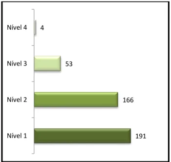 Gráfico  2:  Quantidade  de  informações  por  nível  para  o  total  das  três  empresas  analisadas