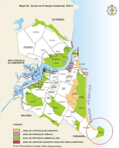 Figura 1  – Mapa de Zonas de Proteção Ambiental – Natal-RN  Fonte:  Prefeitura Municipal de Natal-RN, 2007