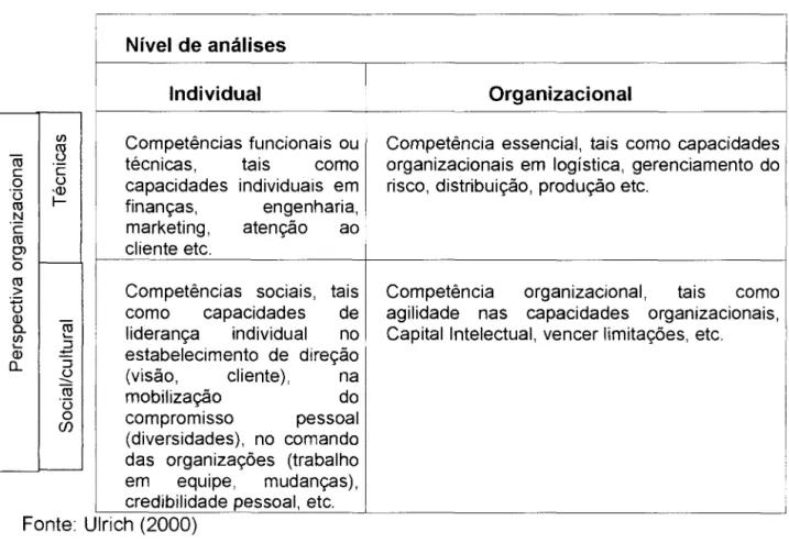 Figura 04:  Perspectivas sociais e técnicas do nível individual e organizacional 