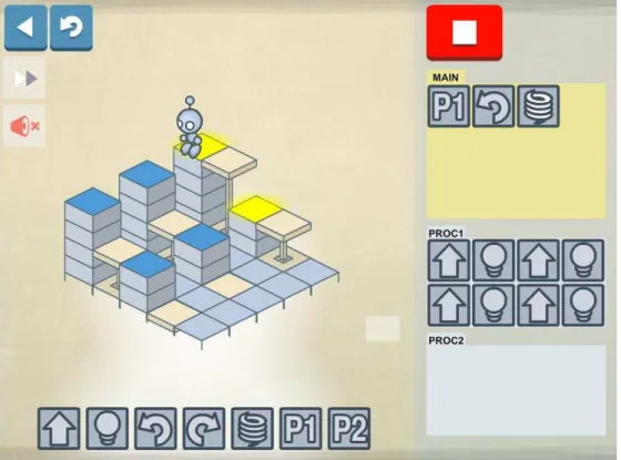 Figura 1: Interface do Light-bot. 