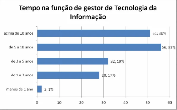 Figura 13: Respondentes por Tempo de Função em Gestão de TI