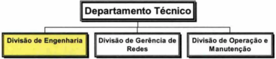 Figura 6.5 : Telemig Fixa - Estrutura organizacional da Divisão de Engenharia do Departamento Técnjco,  1996 