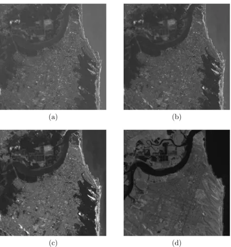 Figura 2.2: Imagens da cidade de Natal-RN, em 04/08/2001, obtidas pelo sensor ETM+ do sat´elite Landsat7