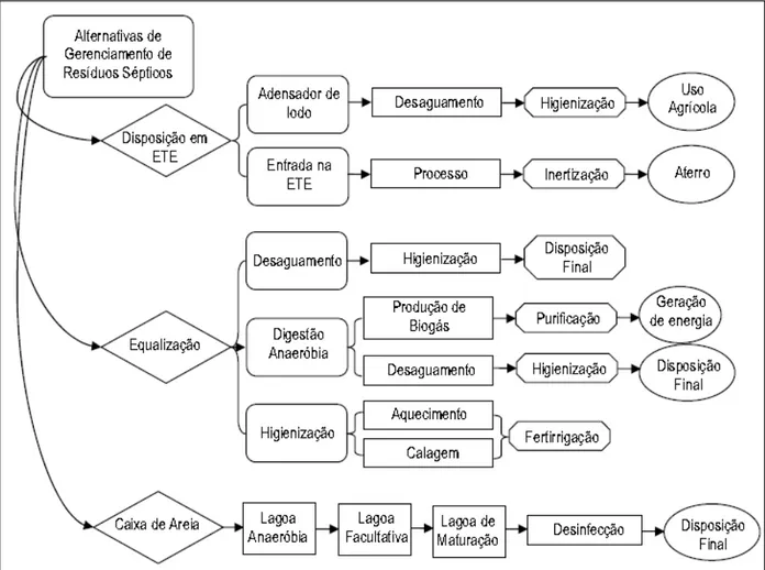 Figura 2: Alternativas de gerenciamento de resíduos esgotados de sistemas  individuais de tratamento