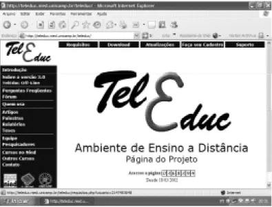 Figura 1. Home Page do TelEduc