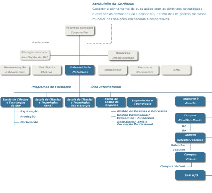 Figura 3 – Organograma da Universidade Petrobrás 