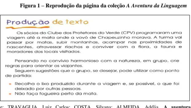 Figura 1  – Reprodução da página da coleção A Aventura da Linguagem 