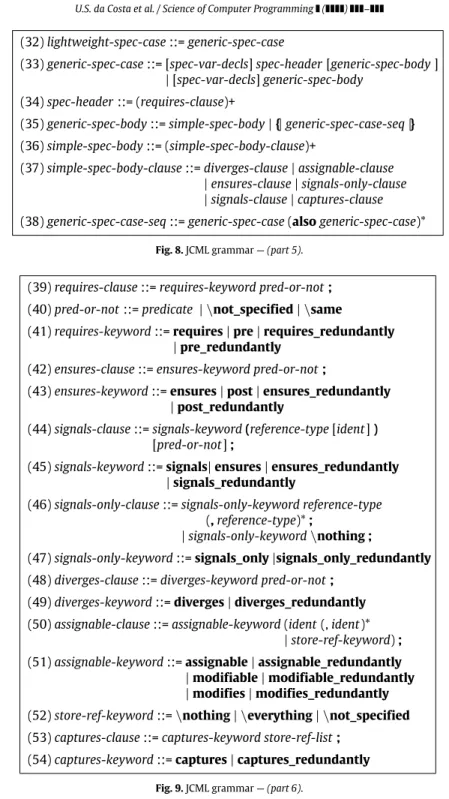 Fig. 8. JCML grammar — (part 5).