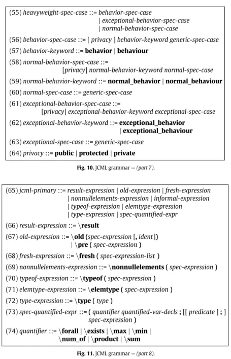 Fig. 11. JCML grammar — (part 8).