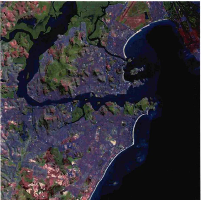 Foto 4.1/3 - Foto de satélite da cidade,  mostrando o arquipélago e a região  continental 
