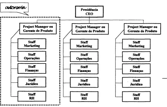 Figura 7 - Estrutura Organizacional por Unidades de Negócios 