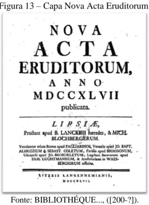 Figura 13  – Capa Nova Acta Eruditorum. 