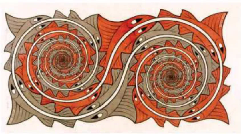 Figure 7: Sketch of M.C. Escher’s ‘Whirlpools’ 