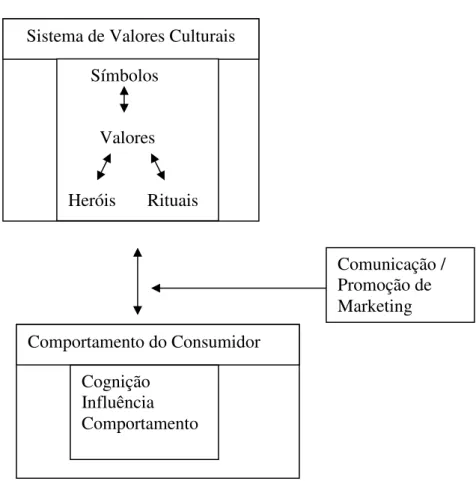 Figura 2: Modelo de interação da cultura e comportamento do consumidor  Fonte: Luna; Gupta, 2001