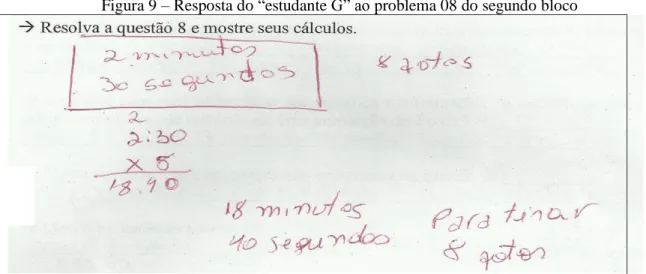 Figura 10  – Resposta do “estudante H” ao QRA do problema 09 do segundo bloco 