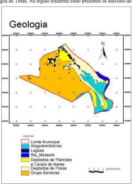 Figura 14: Mapa Geológico do RN realizado pelo DNPM (1998), utilizado como referencia para na 