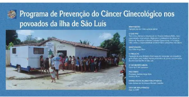 Figura  9: Programa de prevenção do câncer ginecológico nos  povoados da ilha de São Luís 