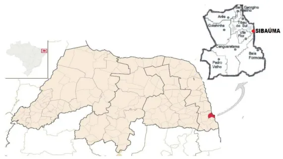 Ilustração 1: Mapa dn localização dn Sibaúma