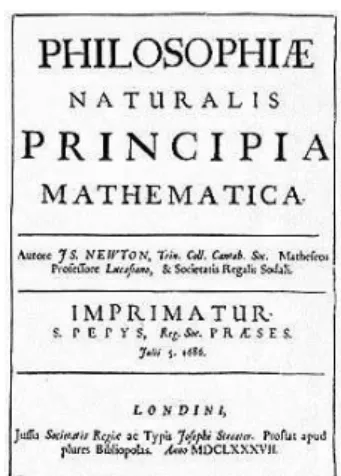 Figura 19 - Frontispício dos Princípios matemáticos da filosofia natural, publicado em 1687