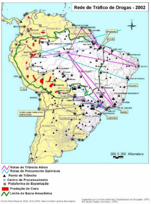 Figura 7: Mapa das Drogas na Amazônia Continental