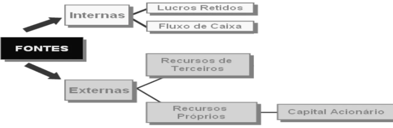 FIGURA 1 – Fontes de Financiamento das Companhias 