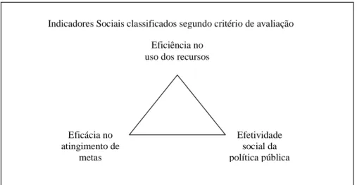 Figura 5 -  Indicadores Sociais classificados segundo critério de avaliação Fonte: JANNUZZI: 2001, p