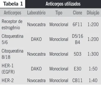 Tabela 1 Anticorpos utilizados