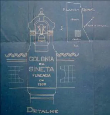 Fig. 6 – Pormenor do projecto inicial e sua “planta geral”, Ventura Terra, 1910. [AMO]