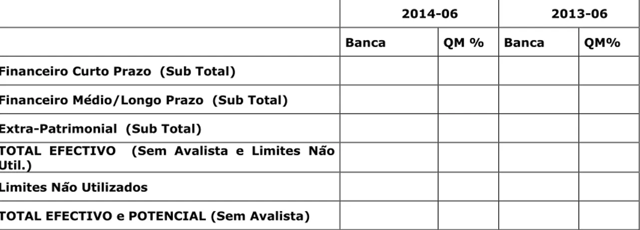 Tabela  8:  Centralização  de  Responsabilidades  da  Empresa  no  Banco  de  Portugal
