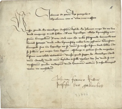 Fig. 1 – Gdansk States Archives, APG 300,D_17C_3, (royal Portuguese privilege, ca. 1490).