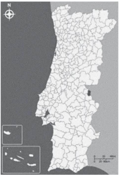 Ilustração 1: Mapa que evidencia a localização de Marvão no contexto português