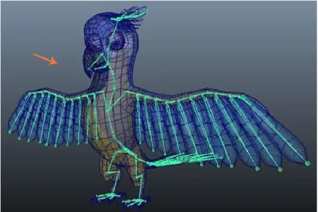 Fig. 7 - Character rig in Autodesk Maya 