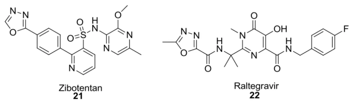 Figure 1.12 - Examples for 1,3,4-oxadiazoles in late clinical trials  53 . 
