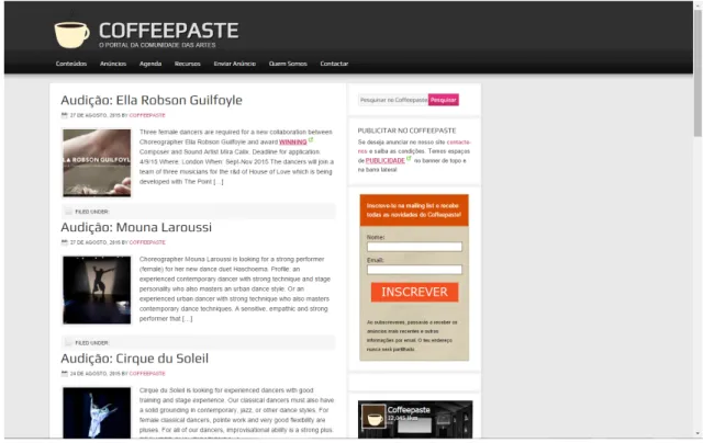 Figura 8 – Plataforma online “Coffee Paste” 