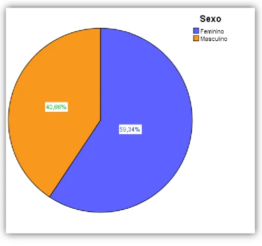 Tabela 1 – Estatísticas relativamente ao sexo da amostra 