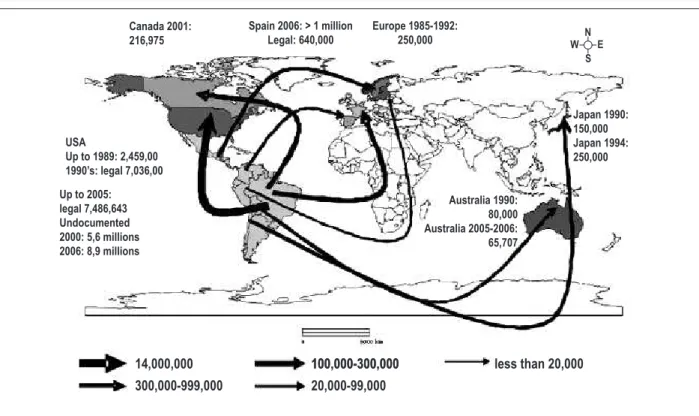 Figure 2 - Globalization of Chagas disease. Potential number of emigrants from countries with T