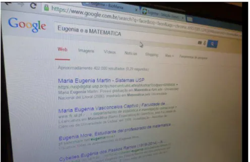 Figura 24  –  Resultado da pesquisa de um aluno sobre a relação entre a Eugenia  e a Matemática 